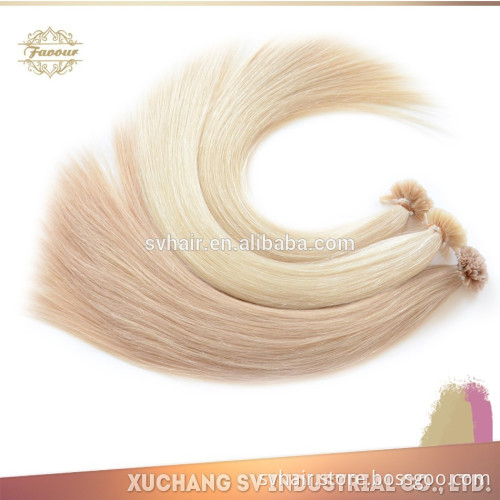 Grade 8A 2015 blonde 100% Indian Keratin Human Hair Pre Bonded Extension nail/u Tip Hair Extension